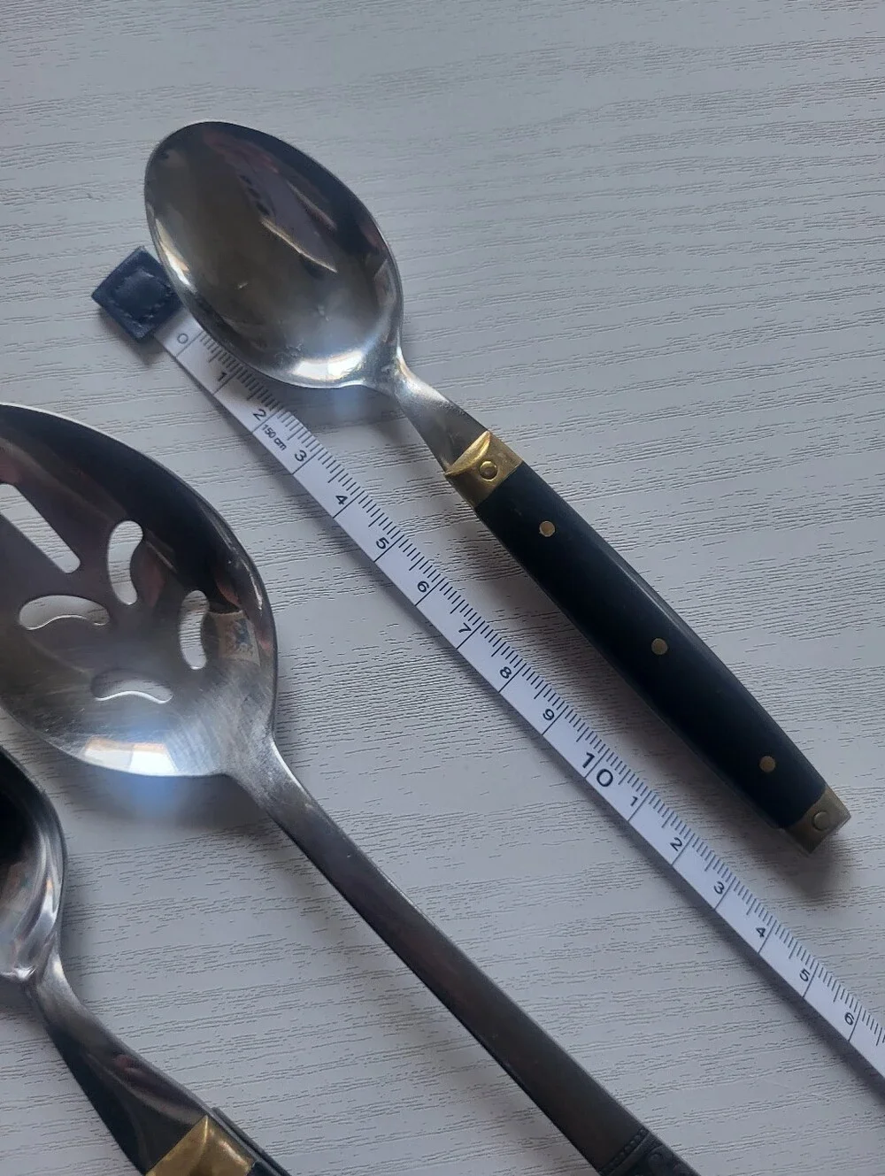 Black Handle Stainless Steel Serving Spoon Set - 4-Piece Roger Made In Japan I